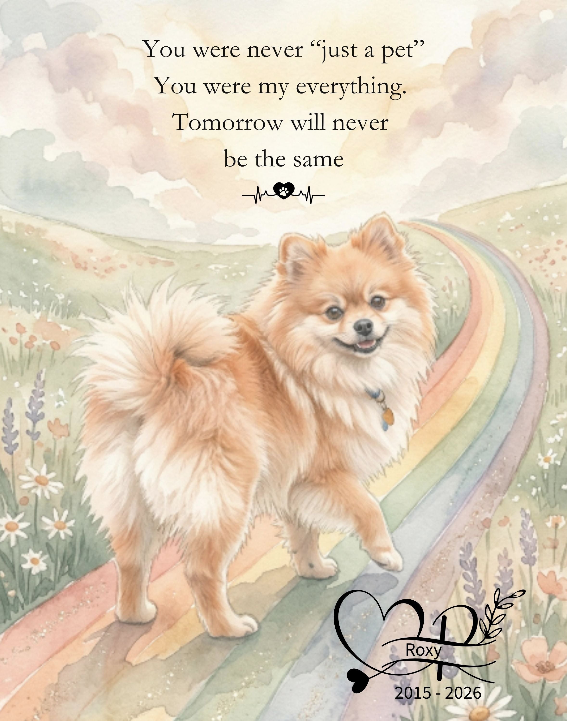 Rainbow Bridge Pet Loss Print | Printable Sympathy Gift | Digital