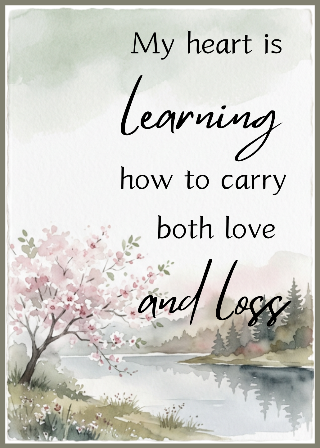 Grief Affirmation Wall Art Print | Printable Healing Art