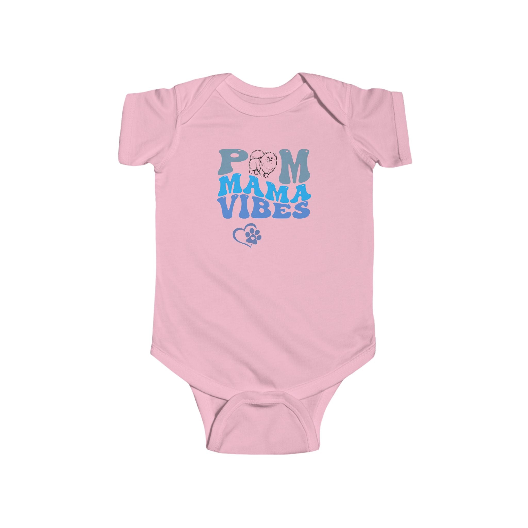 Pom Mama Vibes Baby Bodysuit | Pomeranian Baby Gift | Dog Mom Baby Shower Gift | Infant Onesie NB–24M | 4 Colors