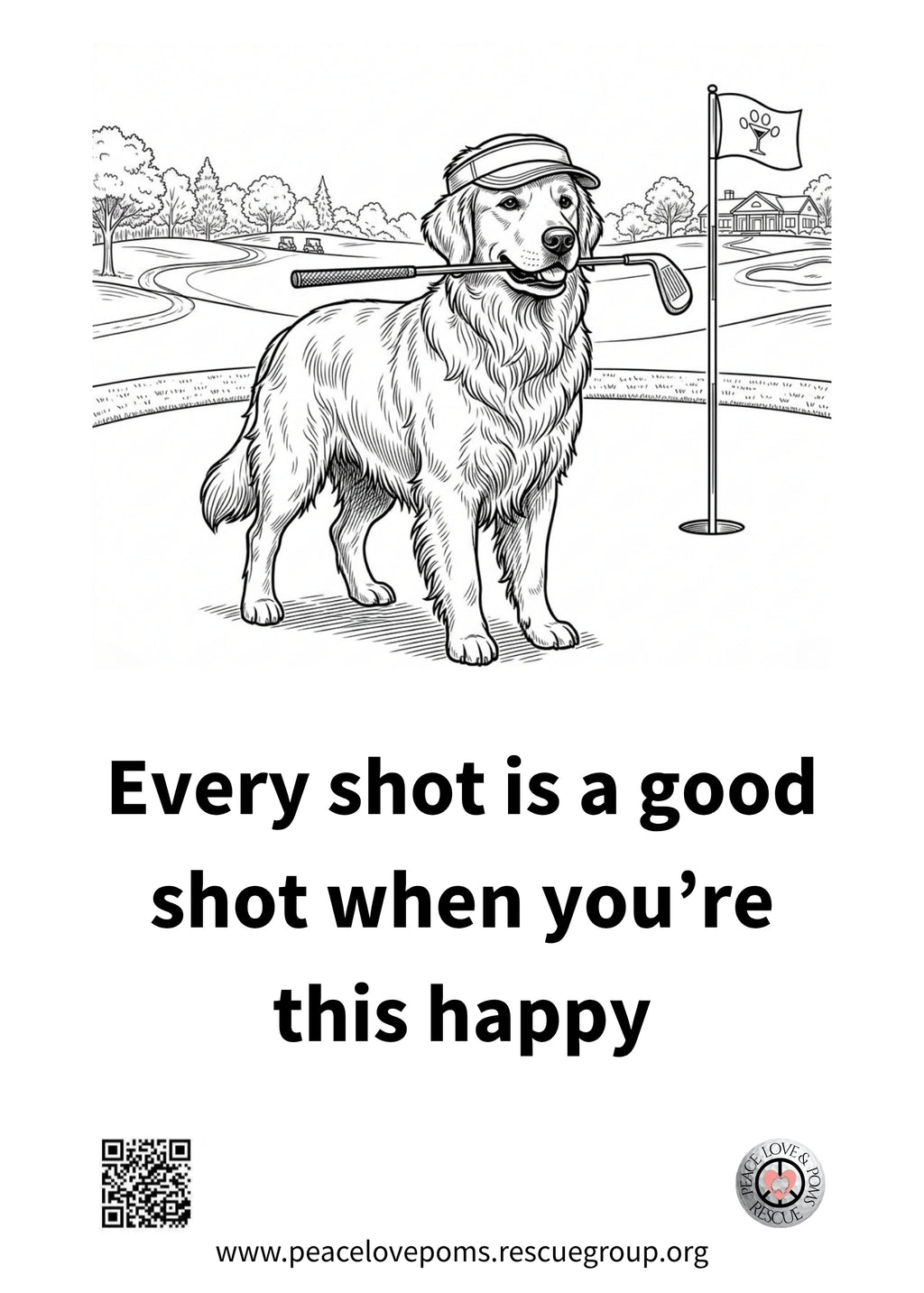 Fore the Poms Unisex Golf Tee | Golden Retriever Fundraiser Shirt