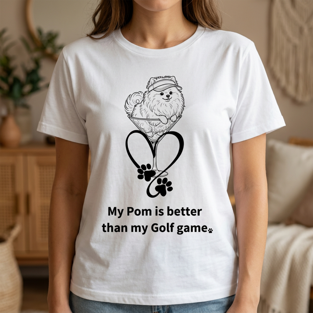 Fore the Poms Dog Shirt | Pom Mama Vibes Rescue Fundraiser Pet Apparel