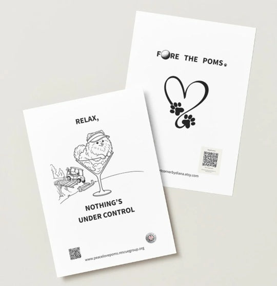 Fore the Poms Greeting Card Set | Pomeranian Rescue Fundraiser Gift