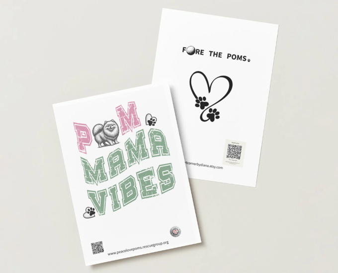 Fore the Poms Greeting Card Set | Pomeranian Rescue Fundraiser Gift