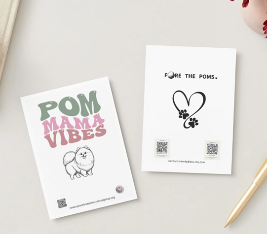 Fore the Poms Greeting Card Set | Pomeranian Rescue Fundraiser Gift