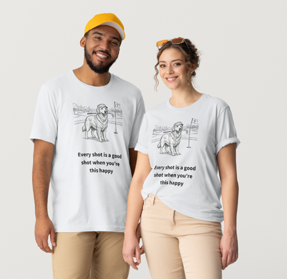 Fore the Poms Unisex Golf Tee | Golden Retriever Fundraiser Shirt