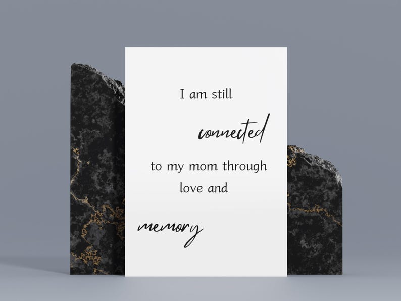 Grief affirmation card design sample with minimalist layout