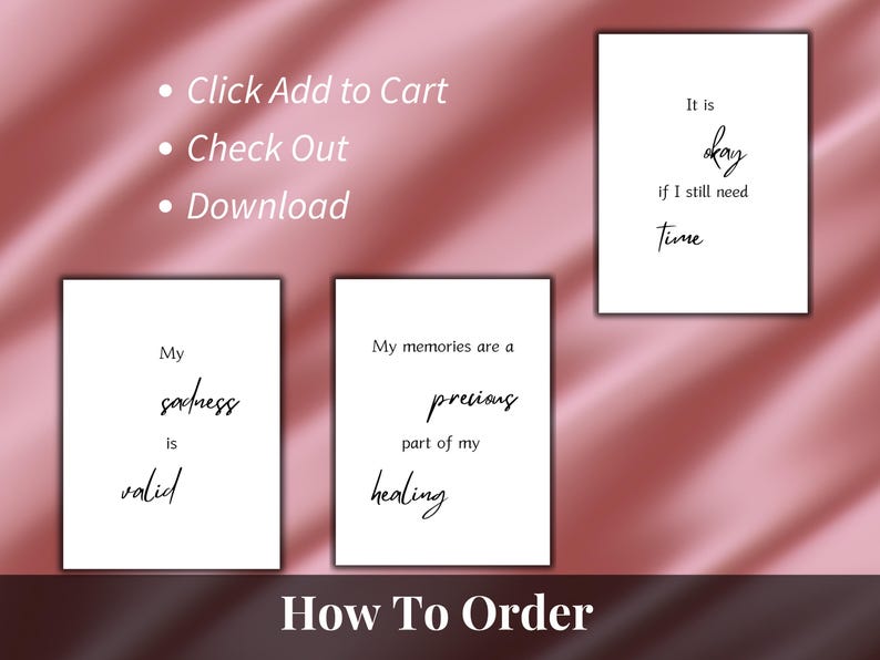 Grief affirmation card design sample with minimalist black text